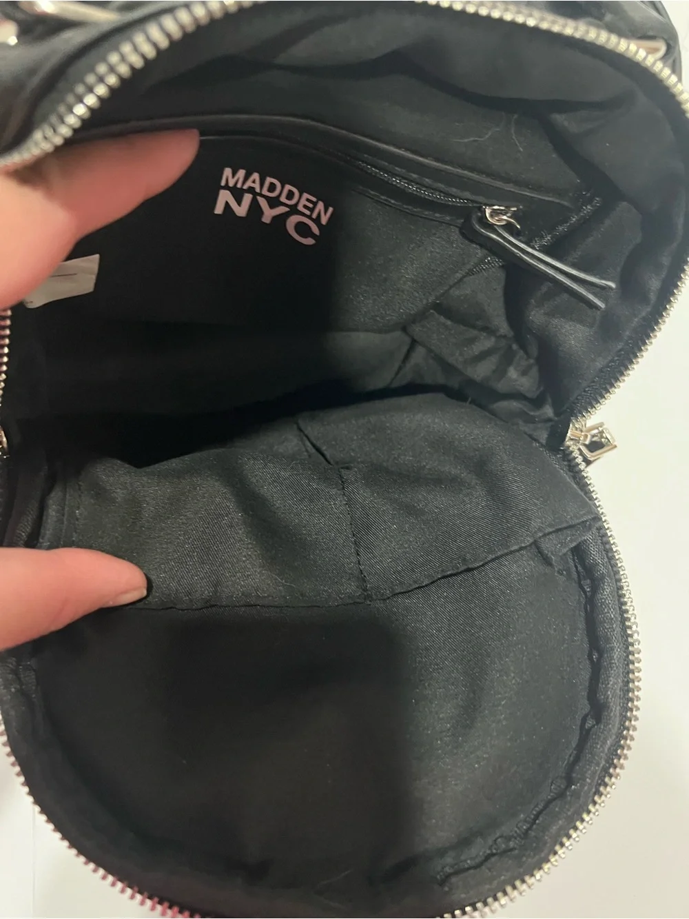 Madden NYC Black Sequin Accent Mini Backpack - Women